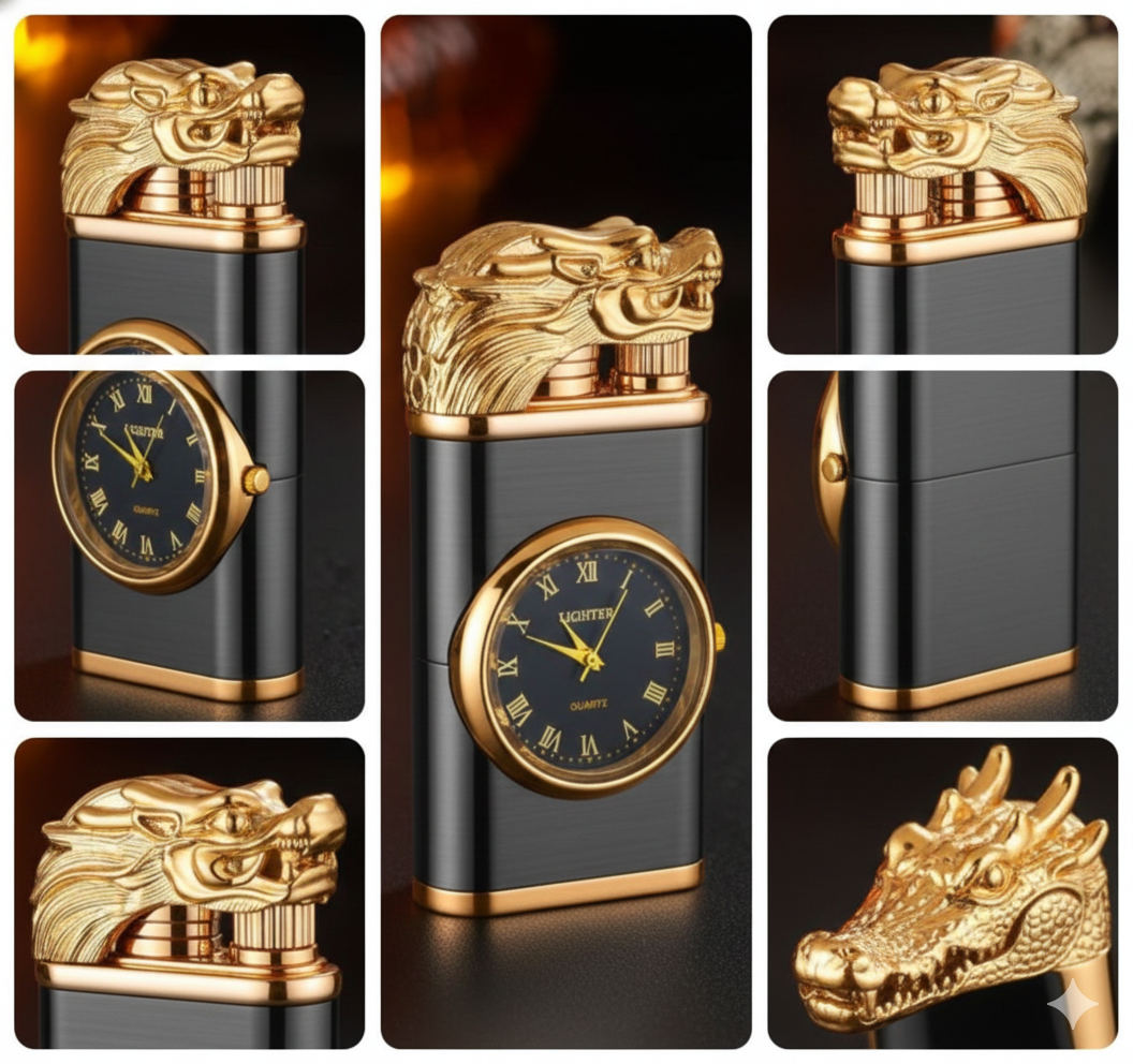 Lighter with clock