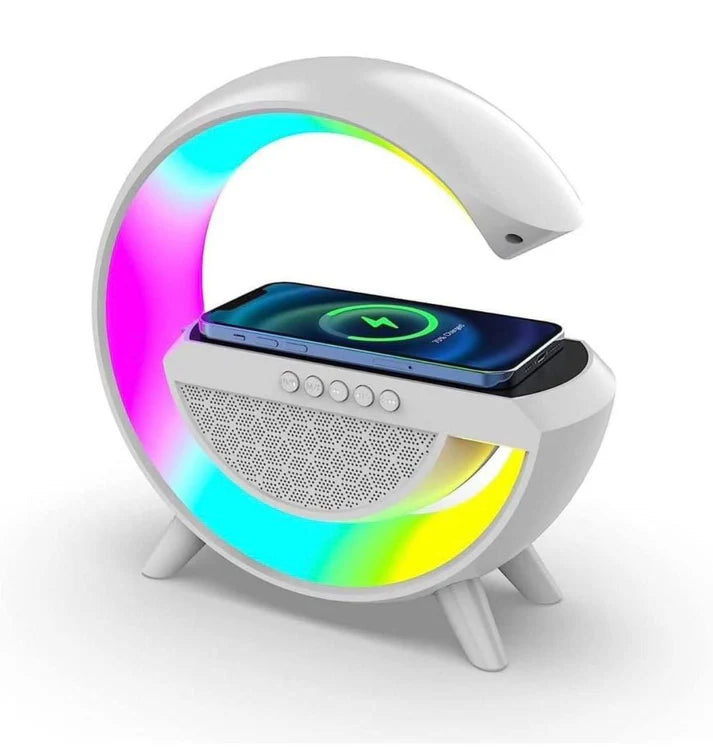 G shaped 3-in-1 charger with speaker and RGB Lamp