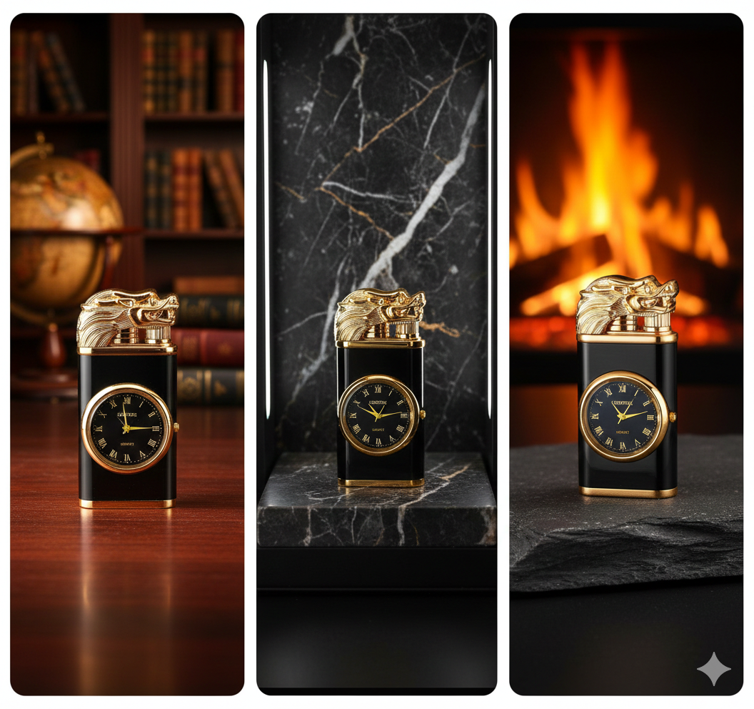 Lighter with clock