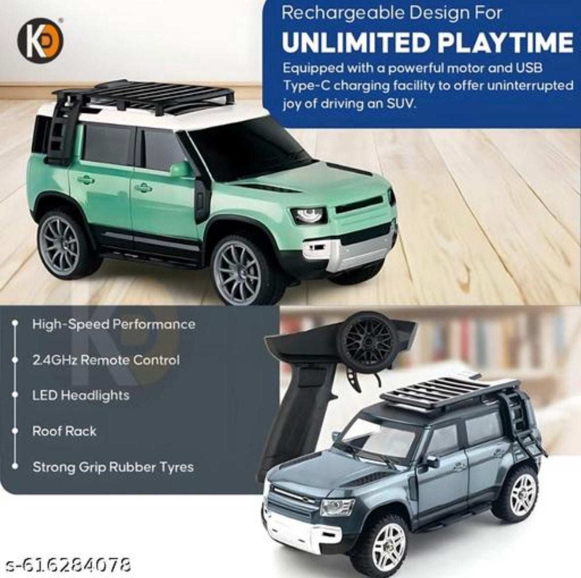 Defender toy Smoke Remote Control SUV Defender Car – High-Speed Off-Road RC Car with LED Lights & Smoke | USB Type-C Charging