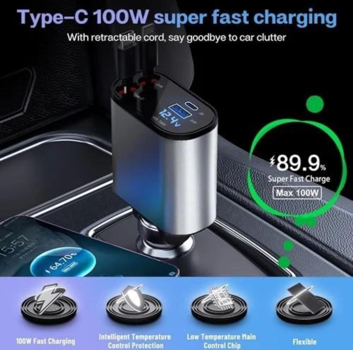 Retractable cable charger