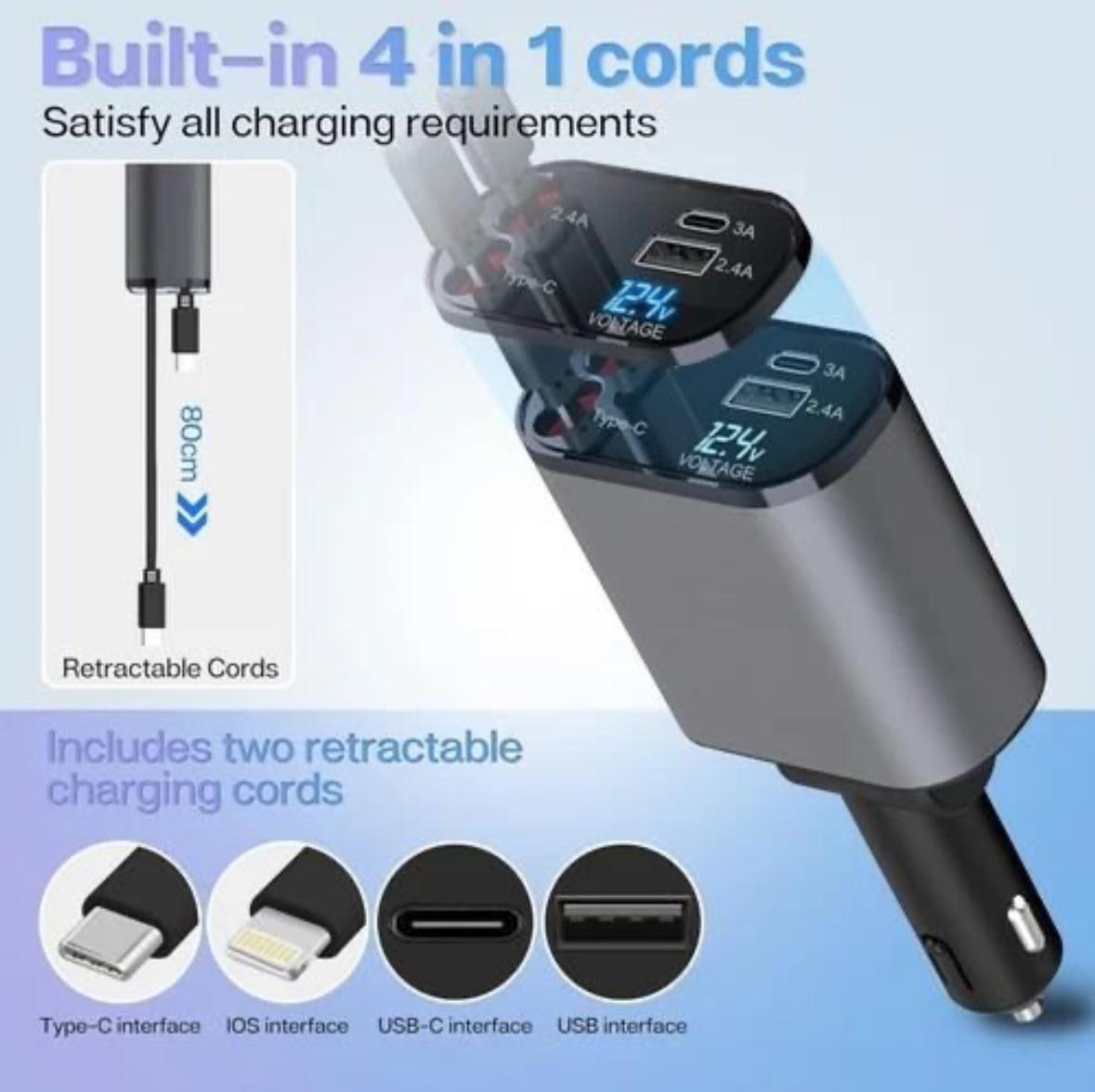 Retractable cable charger
