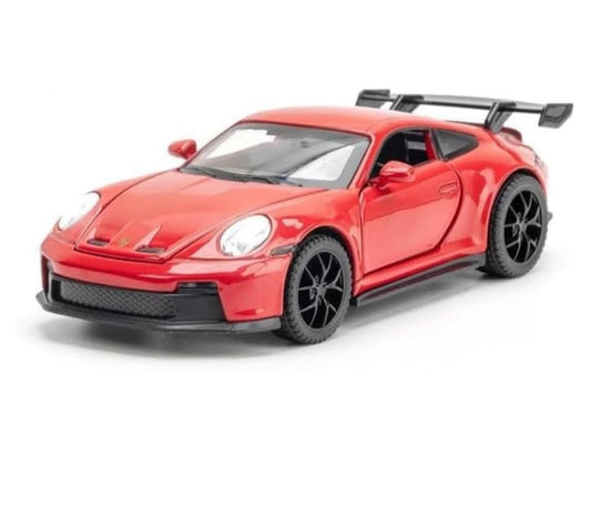 1:32 Porsche 911 GT3 RS Sport Metal Model Toy Car Big Size Diecast with Openable Doors Light Sound Pull Back Features for Play & Gift or showpiece & Collection. (Red)